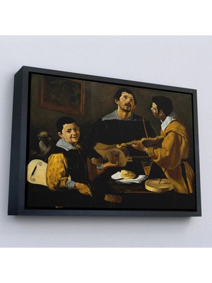 Uslucan Alışveriş Ahşap Çerçeveli Diego Velazquez - Üç Müzisyen Tablo - Three MUSICIANS-7147