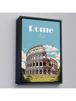 Uslucan Alışveriş Ahşap Çerçeveli Roma Italya Kolezyum TABLO-7696