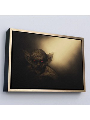 Uslucan Alışveriş Ahşap Çerçeveli Halloween Ibis Demon TABLOSU-7242