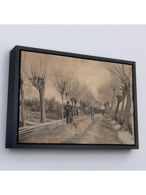 Uslucan Alışveriş Ahşap Çerçeveli Vincent Van Gogh - Etten'de Yol Tablosu - Road In ETTEN-7186