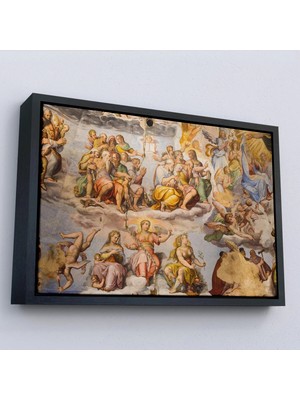 Uslucan Alışveriş Ahşap Çerçeveli Giotto - Çan Kulesinin Tavan Resmi TABLO-7116