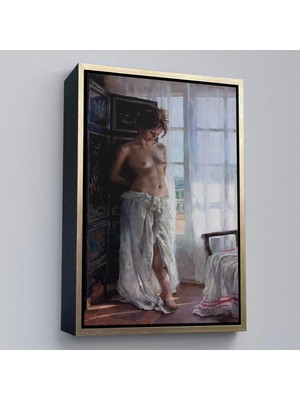 Uslucan Alışveriş Ahşap Çerçeveli Vicente Romero Redondo - Kadın TABLOSU-7942