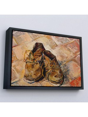 Uslucan Alışveriş Ahşap Çerçeveli Vincent Van Gogh - Ayakkabılar Tablo - SHOES-7165