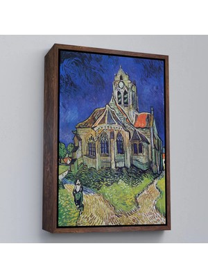 Uslucan Alışveriş Ahşap Çerçeveli Vincent Van Gogh Auvers'deki Kilise TABLOSU-7445