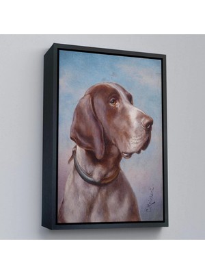Uslucan Alışveriş Ahşap Çerçeveli Carl Reichert Köpek Portre TABLO-7332