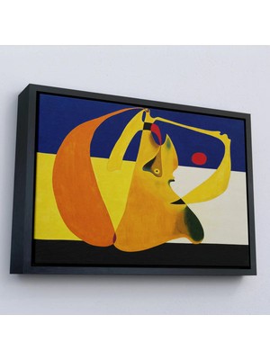 Uslucan Alışveriş Ahşap Çerçeveli Joan Miro Spanish - Kalem TABLOSU-7055