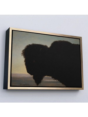Uslucan Alışveriş Ahşap Çerçeveli Albert Bierstadt - Bufalo Kafası TABLOSU-7254