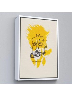 Uslucan Alışveriş Ahşap Çerçeveli Jean-Michel Basquiat - Sarı Saçlı Isimsiz TABLO-7440