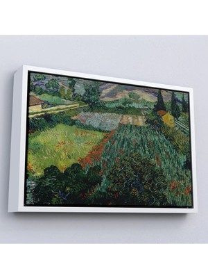 Uslucan Alışveriş Ahşap Çerçeveli Vincent Van Gogh - Gelincikli Tarla Tablo - Field With POPPIES-7181