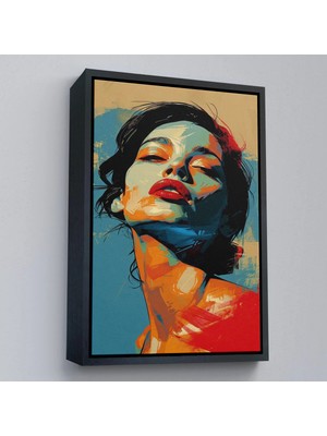Uslucan Alışveriş Ahşap Çerçeveli Pop Art Tarzda Güzel Kadın TABLOSU-7709
