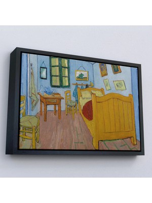 Uslucan Alışveriş Ahşap Çerçeveli Vincent Van Gogh - Arles'ta Yatak Odası Tablosu - Bedroom In ARLES-7179