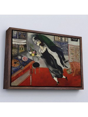 Uslucan Alışveriş Ahşap Çerçeveli Marc Chagall - Birthday Doğum Günü TABLOSU-7057