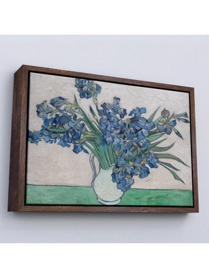 Uslucan Alışveriş Ahşap Çerçeveli Vincent Van Gogh - Süsen Çiçeği Tablo - IRISES-7183