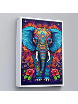 Uslucan Alışveriş Ahşap Çerçeveli Fil Mandala TABLO-7526