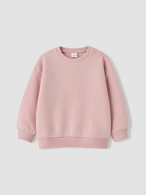 Lc Waikiki Yeni Sezon Pembe Bisiklet Yaka Kız Çocuk Kalın Sweatshirt