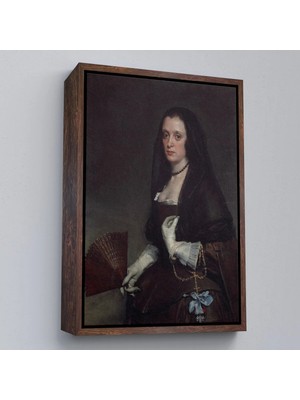 Uslucan Alışveriş Ahşap Çerçeveli Diego Velázquez - Hayranlı Kadın Tablo - The Lady With A FAN-7433