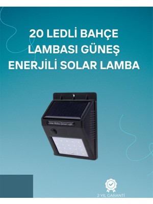 Efnaz Style Hareket Sensörlü Solar Lamba | 120° Algılama Açısı, 3-4 Metre Mesafe, Suya Dayanıklı LED