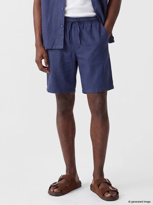 Lc Waikiki Yeni Sezon Mor Regular Fit Keten Görünümlü Erkek Şort