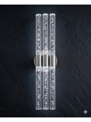 Backhome Bubbleflux Trio Large 51 cm Modern Tasarım LED Aplik - Duvar Lambası - Gümüş -  Elektrikli - Beyaz LED