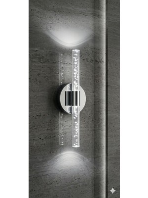 Backhome Bubbleflux Small 31 cm Modern Tasarım LED Aplik - Duvar Lambası - Gümüş -  Elektrikli - Beyaz LED