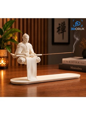 3doruk Samuray Tasarımlı 3D Baskı Tütsülük | Dekoratif Tütsü Standı | Modern Asya Esintili Ev Dekoru