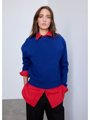 Mango Yuvarlak yaka triko sweatshirt