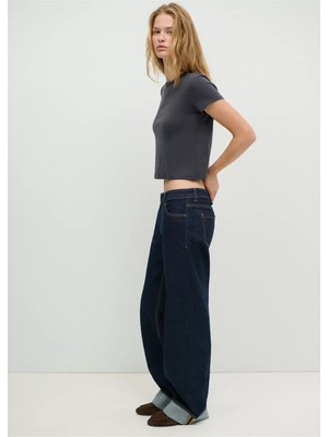 Mango Düşük Bel Kıvrık Paçalı Jean
