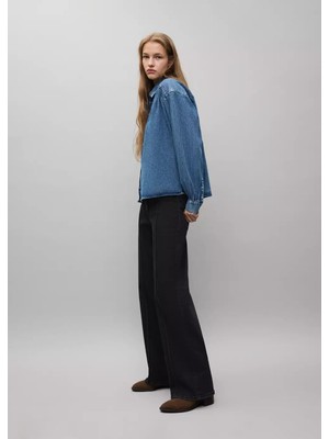 Mango Çapraz Kapamalı Wide Leg Jean
