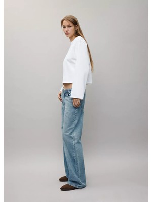 Mango Çapraz Kapamalı Wide Leg Jean