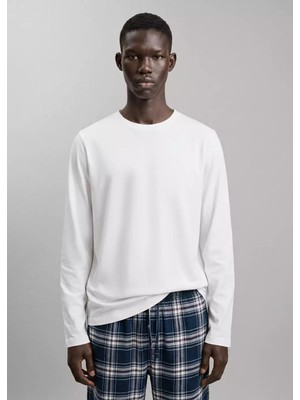 Mango Pamuklu Kareli Pijama Takımı