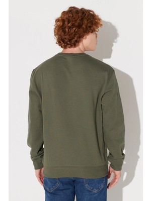 Lee Regular Fit Normal Kesim %100 Pamuk Bisiklet Yaka İçi Polarlı Bordo Sweatshirt