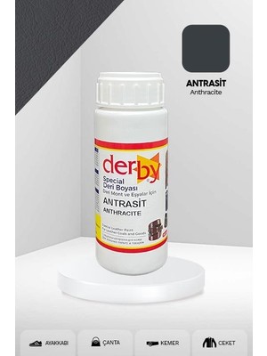 Derby Special 100 ml Antrasit Deri Boyası Mont ve Eşyalar İçin Suya Dayanıklı Yenileyici