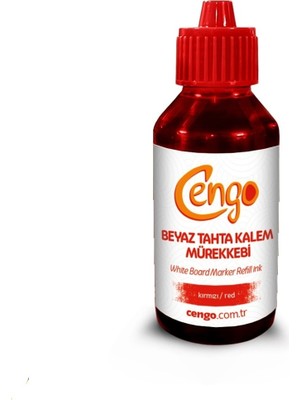 Cengo 100 ml Kırmızı Beyaz Tahta Kalemi Mürekkebi Canlı Renklerle