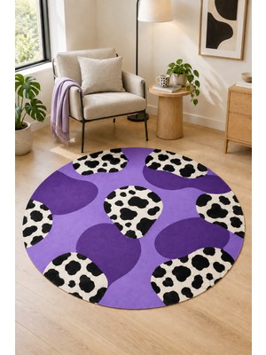 Rugs Modern Halı Alya Terra Özel Tasarım Mor ve Kırık Beyaz Ince Dokuma Salon Halısı