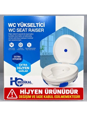 Die Grup Wc Yükseltici, Klozet Kapağı Hasta ve Ameliyat Sonrası Kullanım, Banyo Güvenlik Oturağı, Kaymaz Klipsli, 10.5 cm Yükseklik, 150 kg Taşıma Kapasiteli