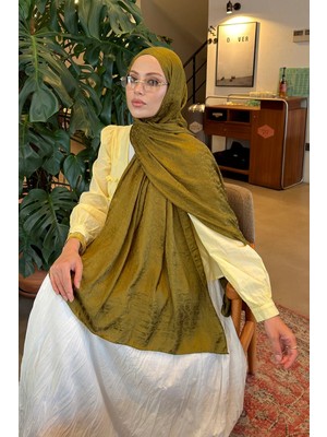 Lamelif Qq Desen Ayrobin Floş Jakar  Şal Asker Yeşili