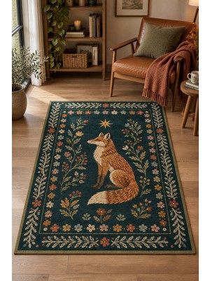 Rugs Modern Halı Liva Muse Özel Tasarım Turkuaz, Kahverengi ve Hardal Ince Dokuma Salon Halısı