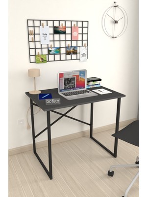 Bofigo 60x90 cm Çalışma Masası Bilgisayar Masası Ofis Ders Yemek Masası Hugo Antrasit