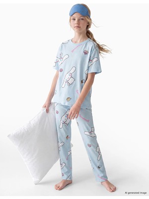 Lc Waikiki Yeni Sezon Mavi Cinnamoroll Baskılı Kız Çocuk Pijama Takımı