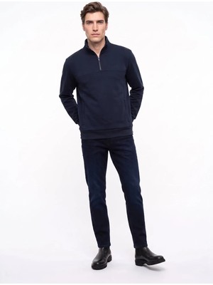 Mustang Lacivert Erkek Slim Fit Yıkamalı Denim Pantolon Vegas Slım -1304