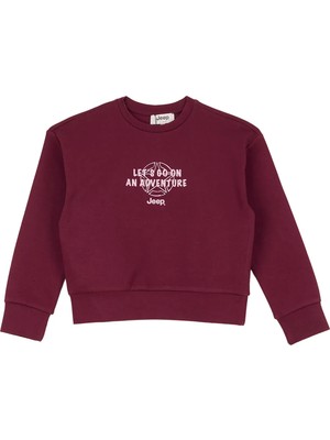 Jeep Bordo Kız Çocuk Baskılı Sweatshirt J6WG-SWT7527
