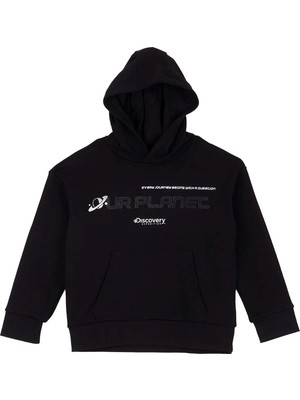 Discovery Expedition Siyah Erkek Çocuk Baskılı Sweatshirt D6WB-SWT3049