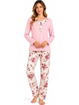 Nena %100 Pamuk Uzun Kol Kadın Pijama Takım 14982