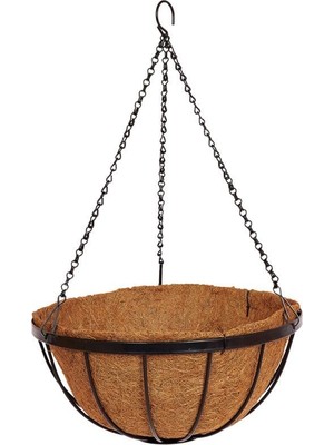 Nettenevime Ayaksız Sarkaç Çiçek Sepeti Hasır Malzemeden 25 cm Bej Renkli Modern Tasarım