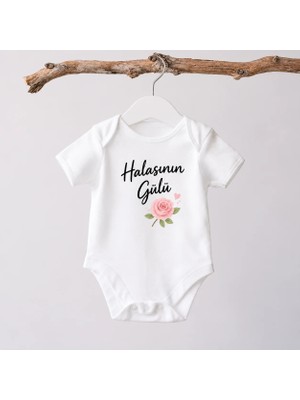 Igigi Collection Igıgı Halasının Gülü Baskılı %100 Pamuk Unisex Bebek Zıbın