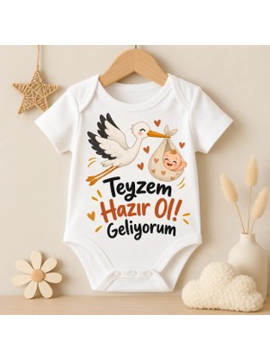 Igigi Collection Igıgı Teyzem Hazır Ol Geliyorum Baskılı %100 Pamuk Unisex Bebek Zıbın