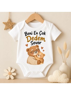 Igigi Collection Igıgı Beni En Çok Dedem Sever Baskılı %100 Pamuk Unisex Bebek Zıbın