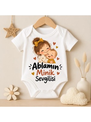 Igigi Collection Igıgı Ablamın Minik Sevgilisi Baskılı %100 Pamuk Unisex Bebek Zıbın