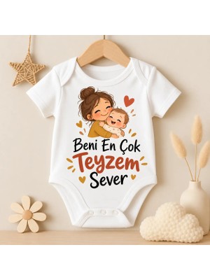 Igigi Collection Igıgı Beni En Çok Teyzem Sever Baskılı %100 Pamuk Unisex Bebek Zıbın