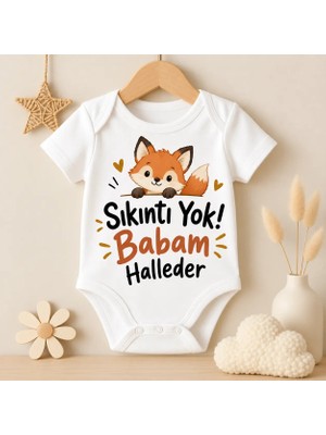 Igigi Collection Igıgı Sıkıntı Yok Babam Halleder Baskılı %100 Pamuk Unisex Bebek Zıbın